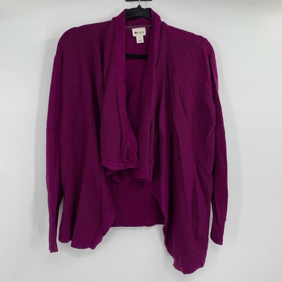 STYLUS Women's Purple Cardigan with Gray Accents - Picture 3 of 9